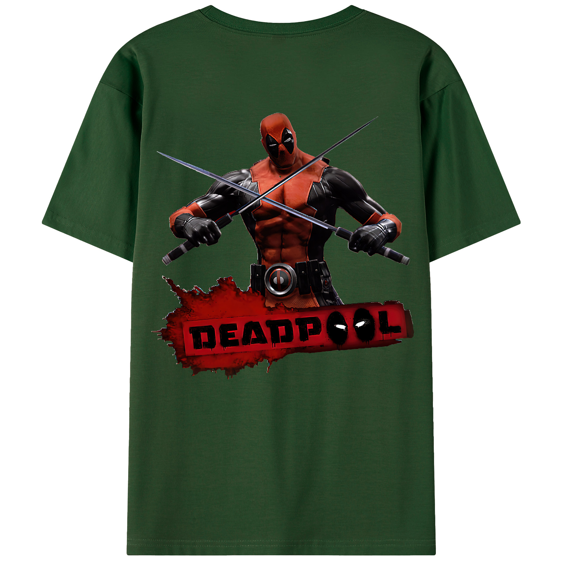 （画像用） Deadpool デッドプール 綿100％半袖Tシャツ（背面プリント）
